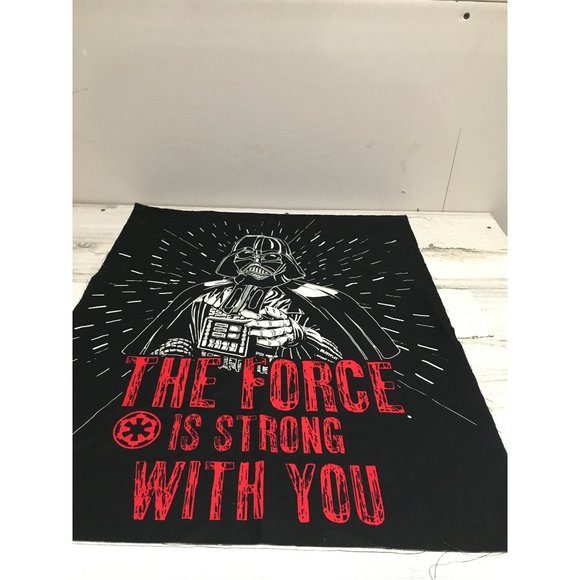 18”x22” The Force Is Strong With You black/red/white fabric - Picture 1 of 4